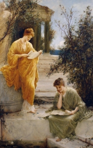 Henry-Thomas-Schafer-Paintings-Classical-women-reading-by-a-temple